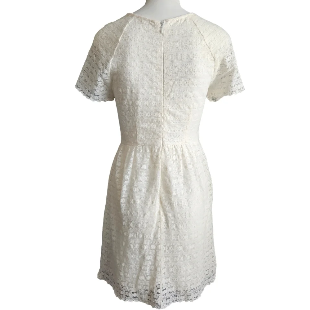 Free People Womens White Lace Overlay‎ Sz 6 Feminine Fairy